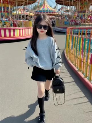 女童卫衣秋装2025新款儿童韩系穿搭衣服女孩秋季大童洋气花边上衣#好物推荐🔥 #女童穿搭 #童装直播