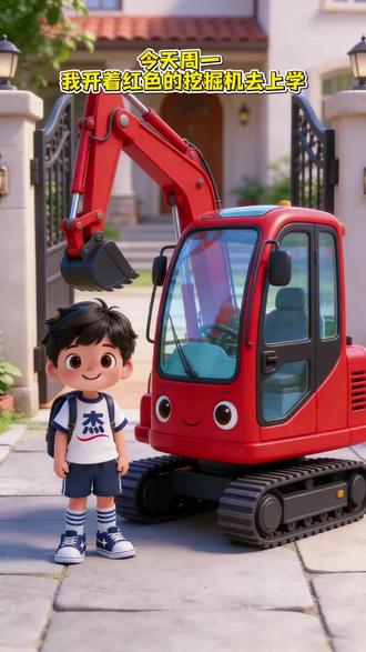 林小杰小朋友周一到周五每天开着不同的有趣的车去上学。#早教动画 #儿童启蒙早教益智动画片 #原创动画
