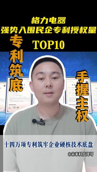 14万件专利:格力把“造空调”变成“造技术” 14万件专利:格力把“造空调”变成“造技术”#格力#董明珠