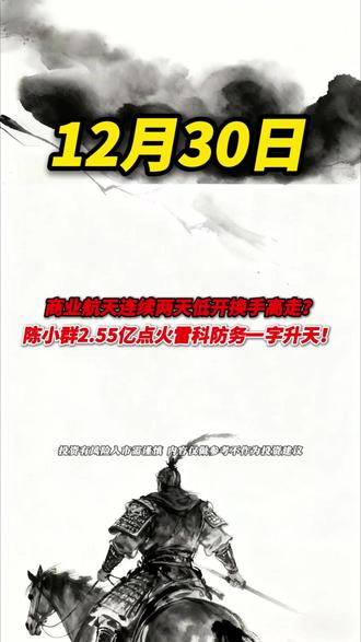 商业航天连续两天低开换手率高走?陈小群2.55亿点火雷科防务一字板升天!#每天跟我涨知识 #不可思议 #陈小群 #股票市场复盘 #股票热点题材
