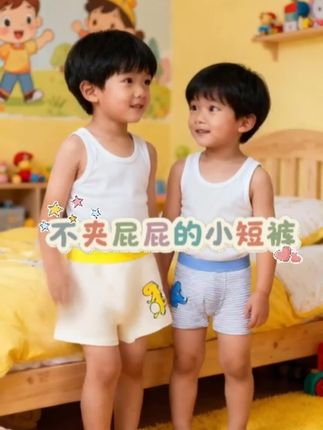 360度全包裹,柔软亲肤,舒适透气,不夹屁屁的小短裤,孩子都爱穿#内裤#男童内裤#全棉内裤