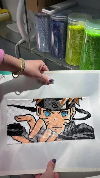 拼豆~鸣人,小时侯的感觉#鸣人 #火影忍者 #拼豆 #拼豆图纸