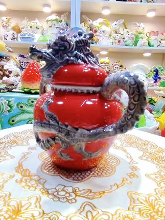 布鲁瓷正版陶瓷龙🐉糖罐套装#咖啡糖#糖果罐 #糖罐 #中国龙#陶瓷龙