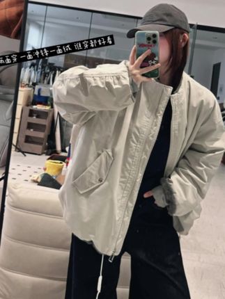 【双面骑士!】酷飒立领两面可穿百搭夹克外套 #女装 #穿搭 #小个子穿搭 #显瘦穿搭 #暖fufu的冬日ootd