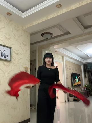 非常喜庆的扇子舞,我们马上排练#火红的日子美滋滋的过 #扇子舞 #喜庆舞蹈