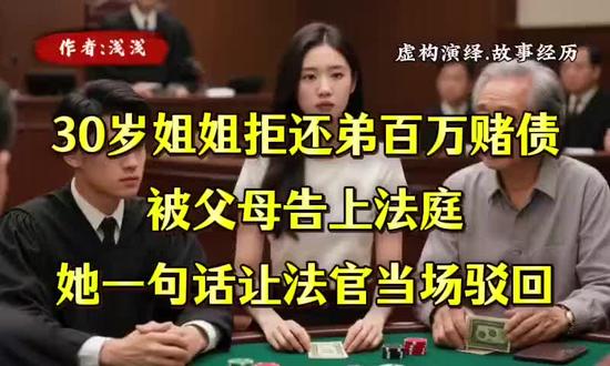 【30岁姐姐拒还弟百万赌债被父母告上法庭,她一句话让法官当场
