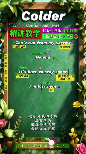 《Colder》原味唱法教学完整版,声乐+口语逐句拆解,非常详细,一遍学会#蔡徐坤 #colder #colder教学 #蔡徐坤新歌 #唱歌技巧