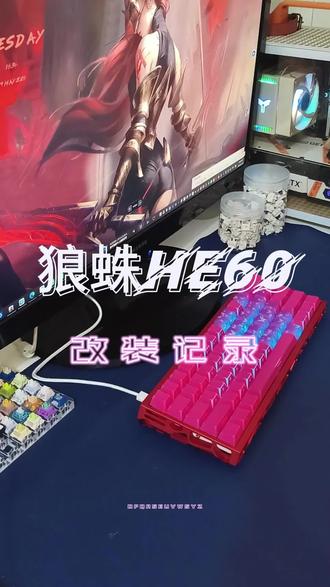 狼蛛HE60键盘改装,丐版电竞磁轴键盘 #电竞键盘推荐 #键盘定制 #电竞外设键盘 #电脑键盘鼠标 #分享我的电脑外设