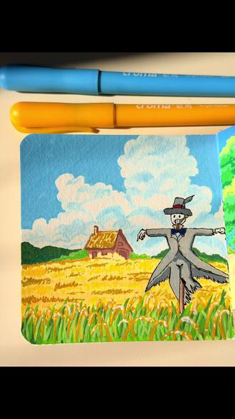 零基础学画打卡30天:Day17
稻草人《菜头》背景临摹的@小食绘#绘画治愈系 #丙烯马克笔 #零基础学画画 #翻翻乐