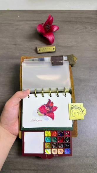 看完还不会画,把这朵花吃了❗ #水彩 #想画就画 #菜蔡水彩 #绘画过程 #画画