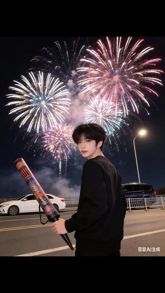 手拿加特林烟花照ai指令#豆包ai #豆包p图已经nextlevel了 #手拿加特林烟花 #烟花 #过年这么拍
