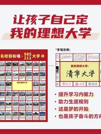 给孩子种下大学梦,激发孩子的学习兴趣,就给他看看这套《名校目标墙》 #985院校 #大学 #家长必读 #育儿#好物分享