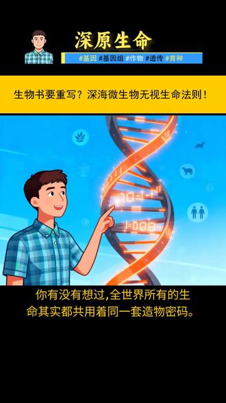 生物书要重写?深海微生物无视生命法则!
#基因 #基因组 #遗传