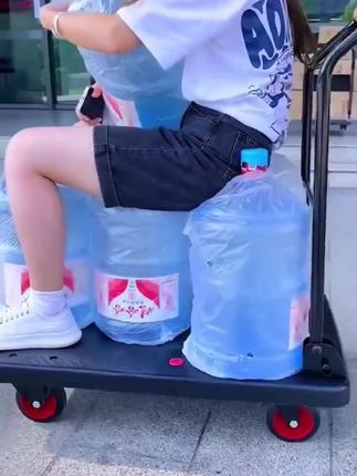 手推车平板车拉货车静音加厚结实耐用#小推车 #拉货搬家神器 #省时省力 #装卸货神器 #居家好物@DOU+小助手 @巨量千川
