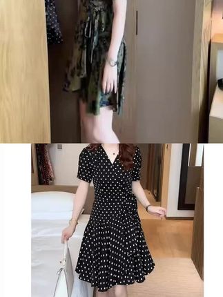 和 @雯雯服装服饰1 一起 #合拍 #好物推荐🔥 :这件连衣裙洋气时尚真的特别好看美啊:美美哒:好乐乐分易给大家: