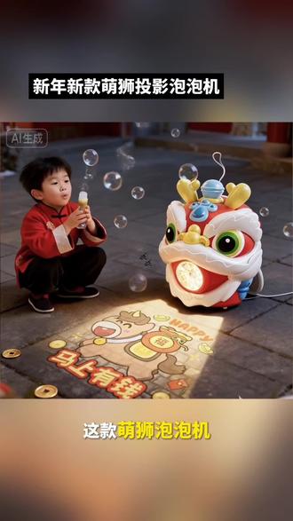 网红新年新款萌狮投影泡泡机户外儿童手提灯笼吹泡泡元宵国风玩具 #网红 #泡泡机#萌狮 #手提灯笼#国风玩具