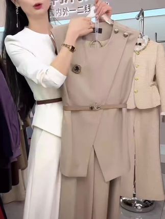 【纪朵研】 0560轻奢百搭显瘦时尚气质简约高档女 套装#穿出高级感 #休闲套装#面料柔软舒适#超便宜超划算#ootd穿搭 @DOU+小助手