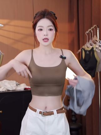 #素简衣衣吊带瑜伽服背心夏外穿运动防震美背内衣文胸一体内衣1702#DOU➕上热门 #内搭外穿都好看