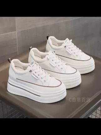 #内增高休闲百搭小白鞋潮鞋推荐好看不贵 #软底软面穿上超舒服 #洋气时髦小白鞋女 #厚底小白鞋 #时尚潮流休闲百搭