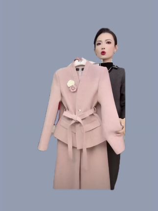 【【纪朵研】8128# 气质轻奢:/ 小香风优雅气质西装外套阔腿裤时尚套装 】