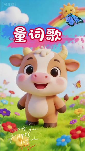 #Ai创想计划家 #AI灵境计划 幼儿启蒙早教 一首超好听的《量词歌》
宝宝边唱边学,轻松记住量词~
简单又洗脑,娃越唱越聪明✨
一头牛两匹马三只小羊找妈妈
#儿歌