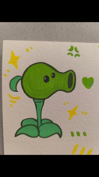 简笔画 豌豆射手#简笔画教程#丙烯马克笔#儿童简笔画#一起画画