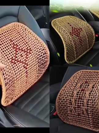 汽车加粗手编腰靠车靠垫夏四季透气货车驾驶座护腰腰枕办公室靠背#汽车用品 #爆款热卖中 #腰枕 #抖音好物