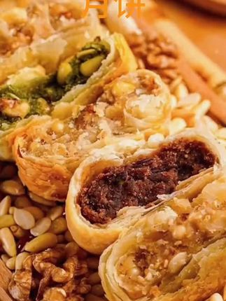 上海龙华素斋禅食净素禅食苏式月饼苔条果仁现烤现发4只/盒中秋#太美味了#美食分享#美食推荐
