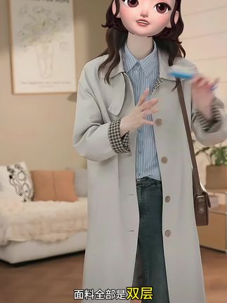 风衣外套女小个子中长款2025秋季新款英伦风时尚翻领格纹拼接大衣#秋冬穿搭#高级感穿搭 #爆款热卖中 #好物推荐🔥