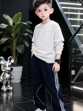 潮酷男孩不要错过的裤子,运动休闲都好搭#男童穿搭 #男童裤子 #春秋新款 #童裤 #韩系穿搭