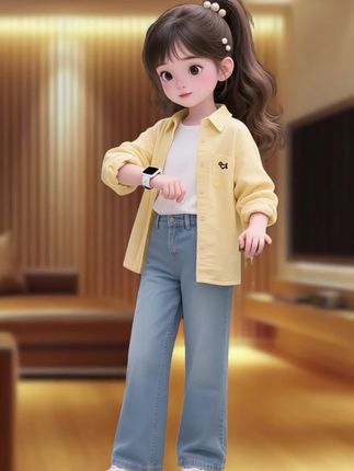 女童早秋时尚百搭衬衫外套。#高品质童装 #每日童装穿搭分享 #女童穿搭 #穿搭 #生女儿就是用来打扮的