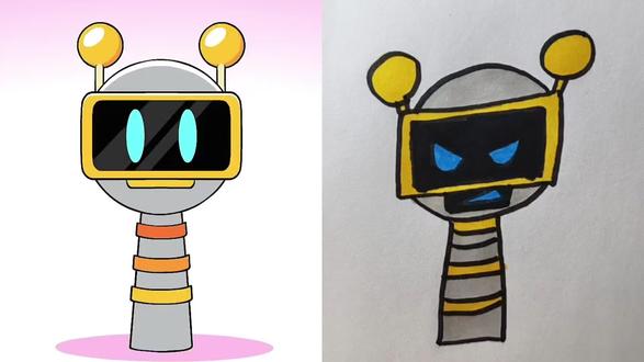新版快乐机器人#简笔画#二次元#动漫#动画#节奏盒子