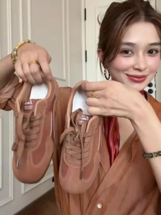 #德训女鞋 #百搭鞋子 #红色鞋 #休闲鞋女 #阿甘鞋