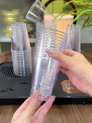 加厚加硬一次性杯子饮料杯茶水杯硬质透明饮水杯#一次性杯子 #透明饮水杯 #茶杯