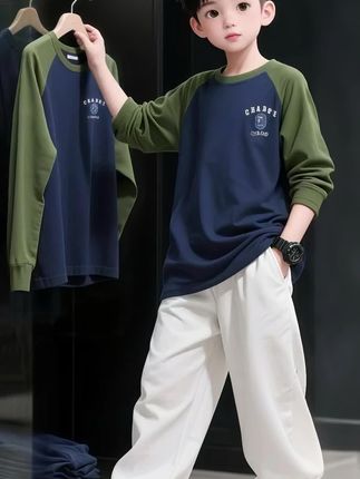 #男童穿搭#潮童穿搭 #长袖T恤#早秋韩系氛围感穿搭#儿童打底衫@抖加🔥上热门🔥dou+🔥热点宝