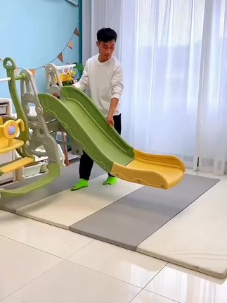 带娃有这样的滑梯秋千组合,简直太棒啦#滑梯 #秋千 #儿童玩具