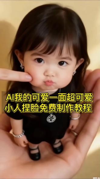超好玩的AI我的可爱一面 小人捏脸特效玩法教程来了 不会的快和我一起操作 很简单。AI特效玩法教程 我的可爱一面 小人捏脸特效模板教程 手里站着一个小人 捏捏小脸 #剪映#AI特效教程 #小人捏脸 #一键剪同款 #教程