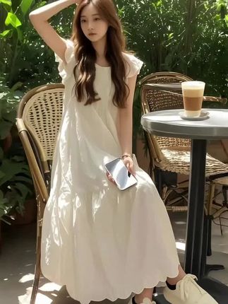 初中高中生法式甜美宽松裙子,家里有宝贝公主的一定要安排上#气质仙女裙穿搭 #强烈推荐 #温柔风穿搭 #我又心动了 #这也太好看了