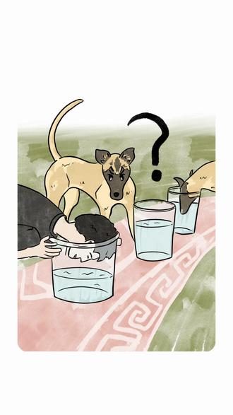 人与狗的憋气挑战#画画 #画一个故事 #狗狗 #治愈系