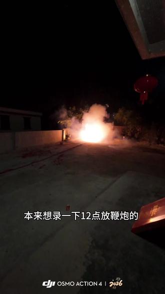 十二点新年鞭炮崩脸 #鞭炮 #新年快乐 #2026