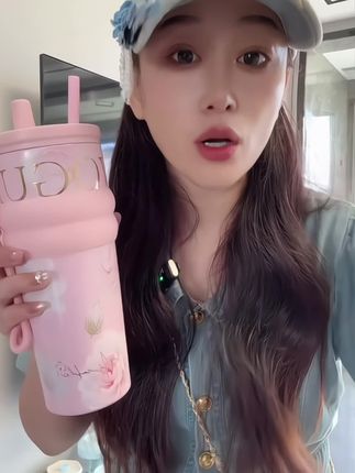 【明星同款】繁花爆款高颜值大容量女士陶瓷吸管便携保温保冷杯子#杯子#水杯#包包推荐 #保温杯 #包包推荐 ,水杯