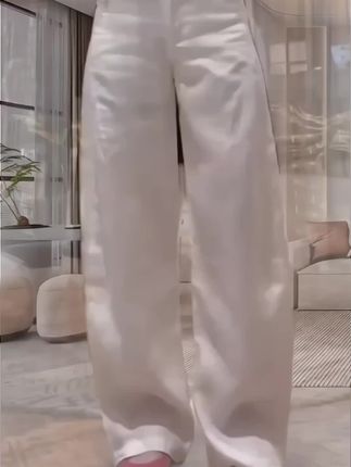 2025年夏季新款高腰显瘦大码阔腿显瘦阔腿亚麻休闲裤#简约大气 #休闲裤