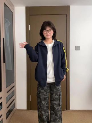 CKKOR春秋新款美式复古设计感小众百搭开衫卫衣宽松长袖上衣外套 #春秋穿搭 #复古穿搭 #卫衣穿搭 #上衣穿搭 #时尚穿搭