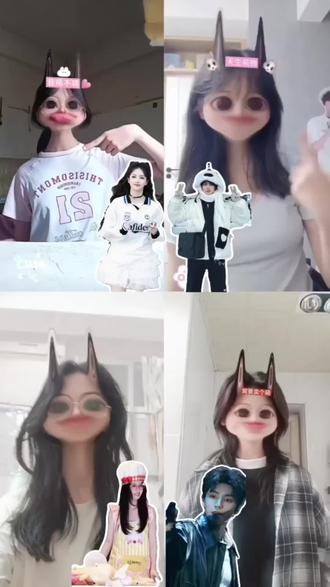 萌界里的四把刀૮꒰ྀི > . < ꒱ྀིა1:me 2:@宋祁峖、🌧️ 3:@欣喜^初予 4:@言凯 #早起摇#白鹿#虞书欣#宋亚轩#王俊凯