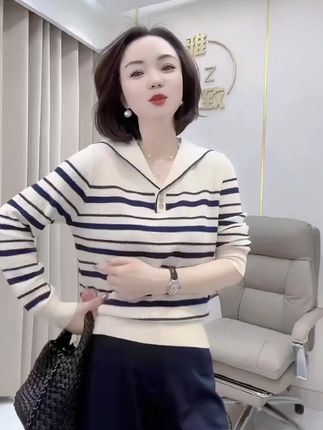 #条纹针织衫 #打底长袖 #长袖上衣