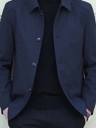 皮尔卡丹中年男士春秋季外套2025新款爸爸春装薄款翻领行政夹克衫#我的时尚穿搭 #大码穿搭每日分享
