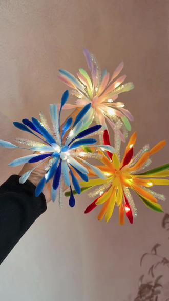 扭扭棒烟花发光发夹视频教程来了!超简单超详细,宝子们跟我学!