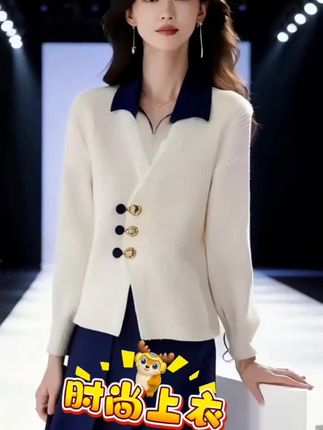 2025春秋季新款#韩版#设计感#小个子 小众时尚洋气白色#假两件#针织衫女@热点宝🔥 @我要上热门 @DOU+小助手