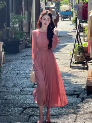 #秋季新款#法式温柔风仙女裙