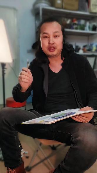 李老师带你画二次元唯美樱花树#二次元 #动漫 #绘画